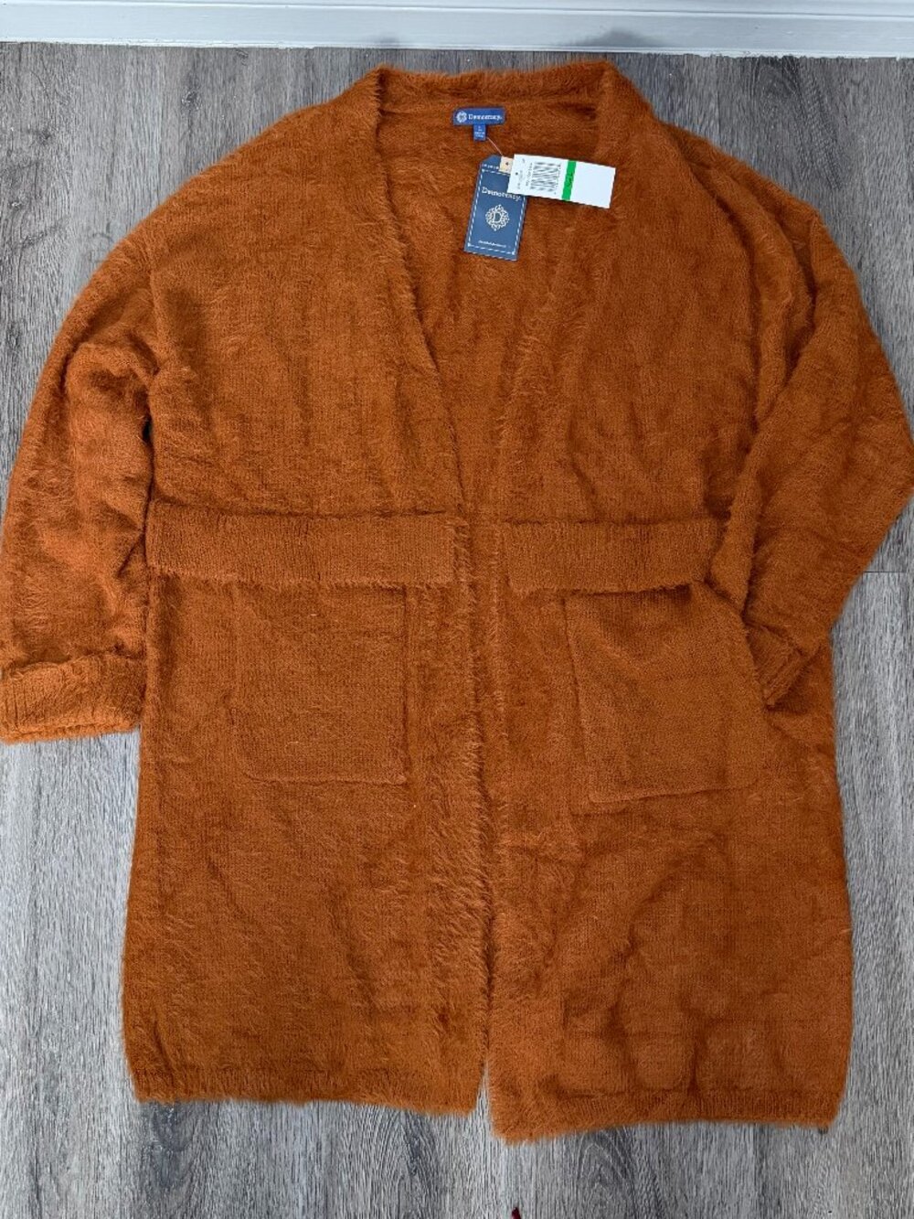 Democracy Eyelash Yarn Coatigan Women’s Size L New